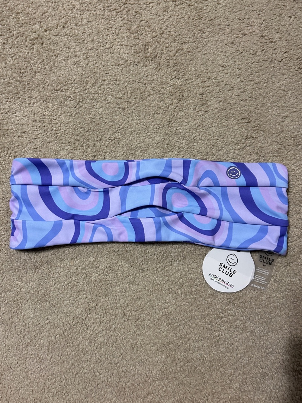 moana bikini - smile club 💜💙 Blue & Purple Swirl Bandeau Bikini Top